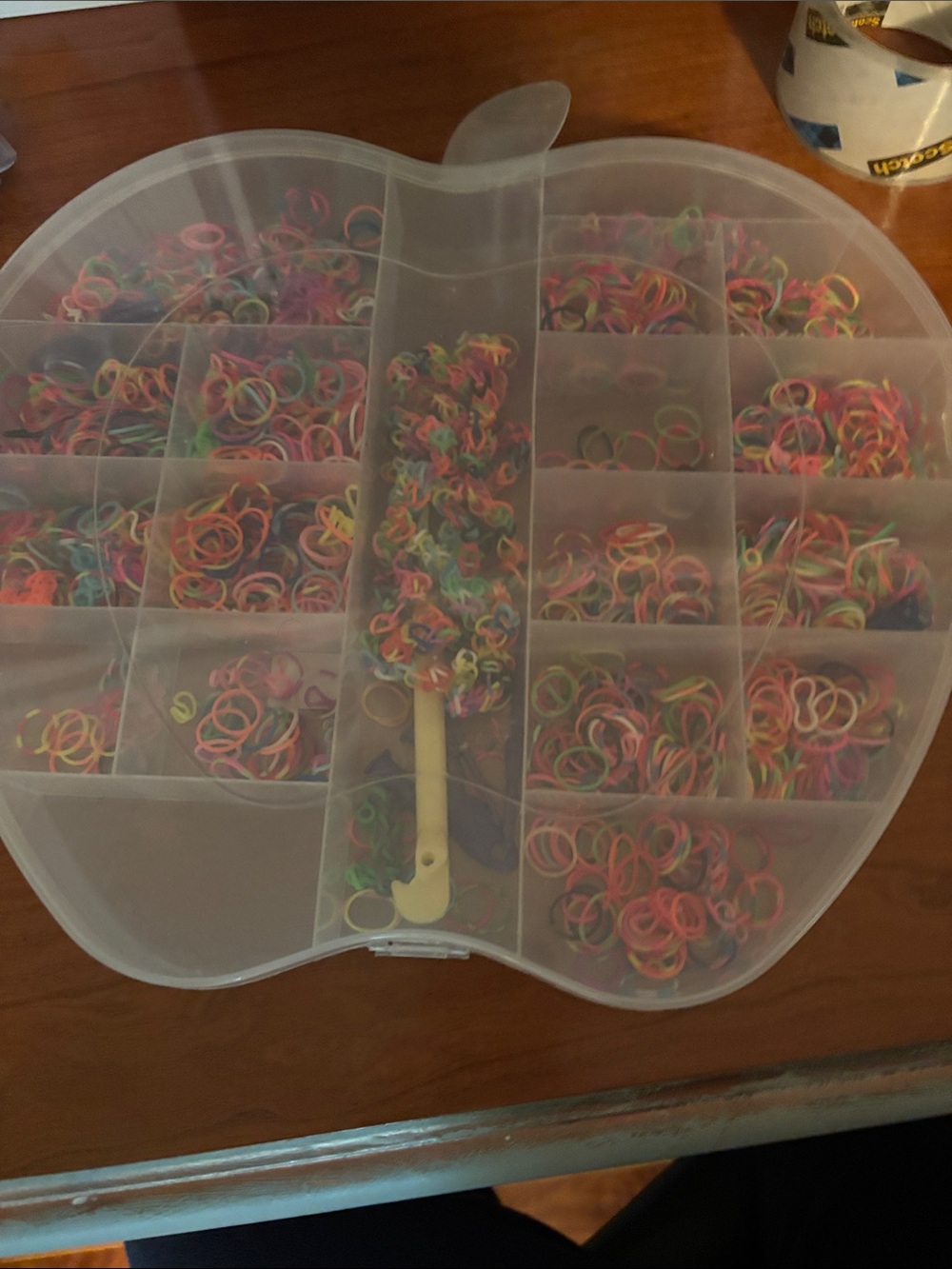Assorted Neon Rainbow Loom Rubber Bands in Storage Case